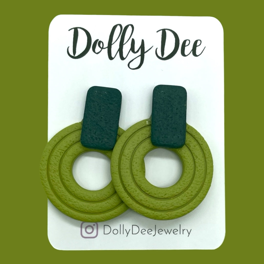 Color Block Circle Earrings