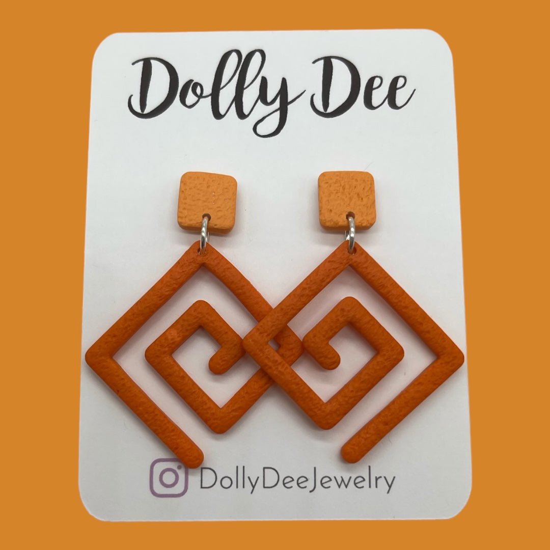 Color Block Spiral Earrings