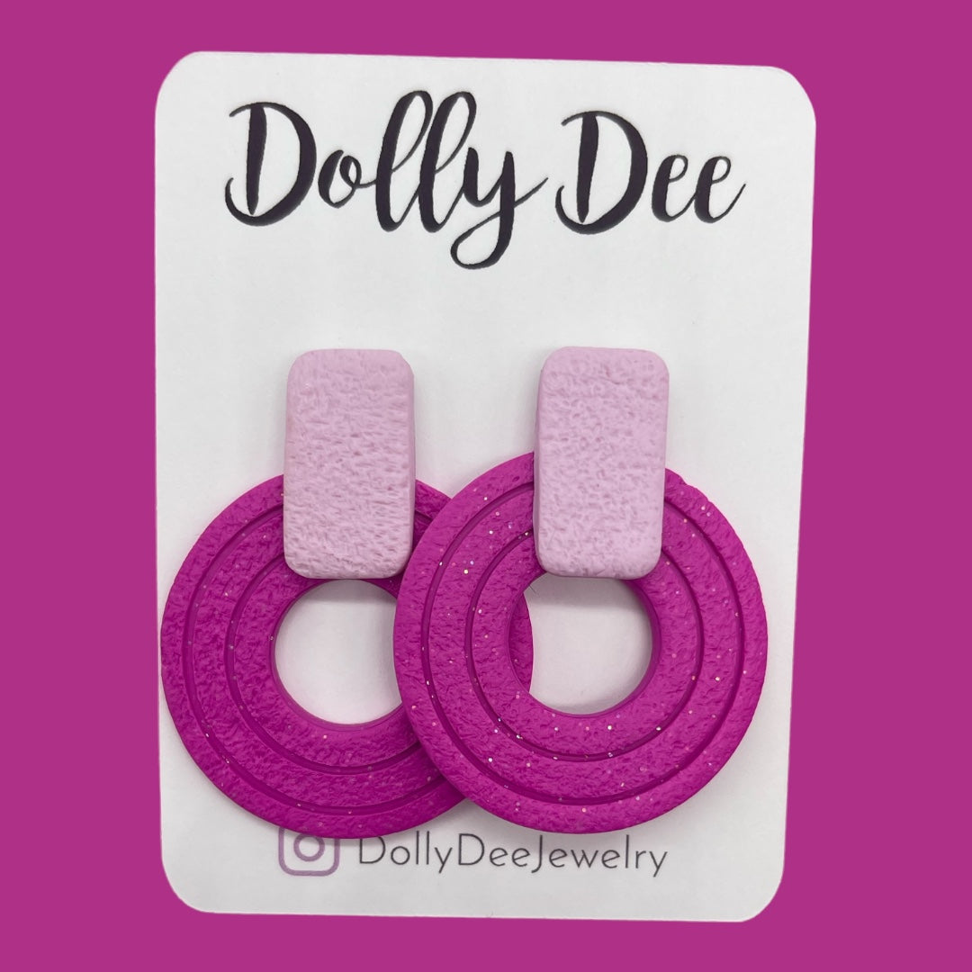 Color Block Circle Earrings