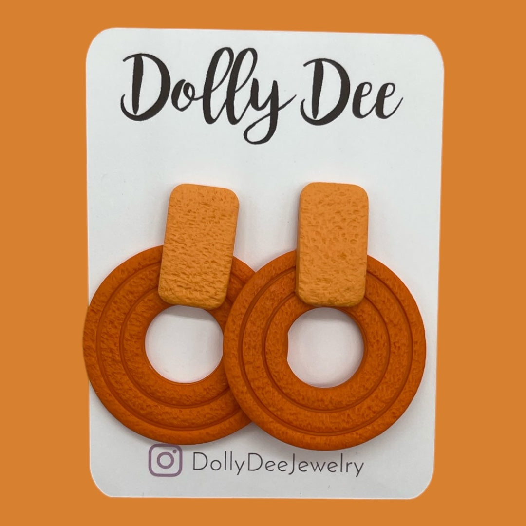 Color Block Circle Earrings