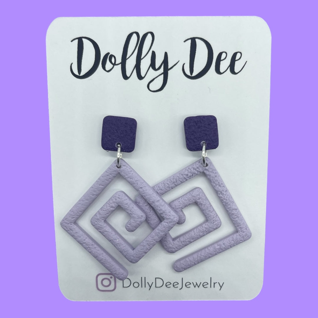 Color Block Spiral Earrings