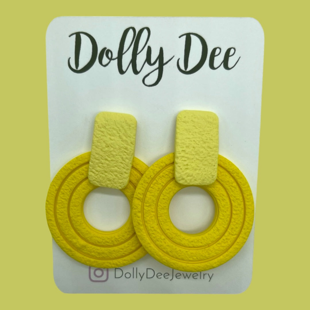 Color Block Circle Earrings
