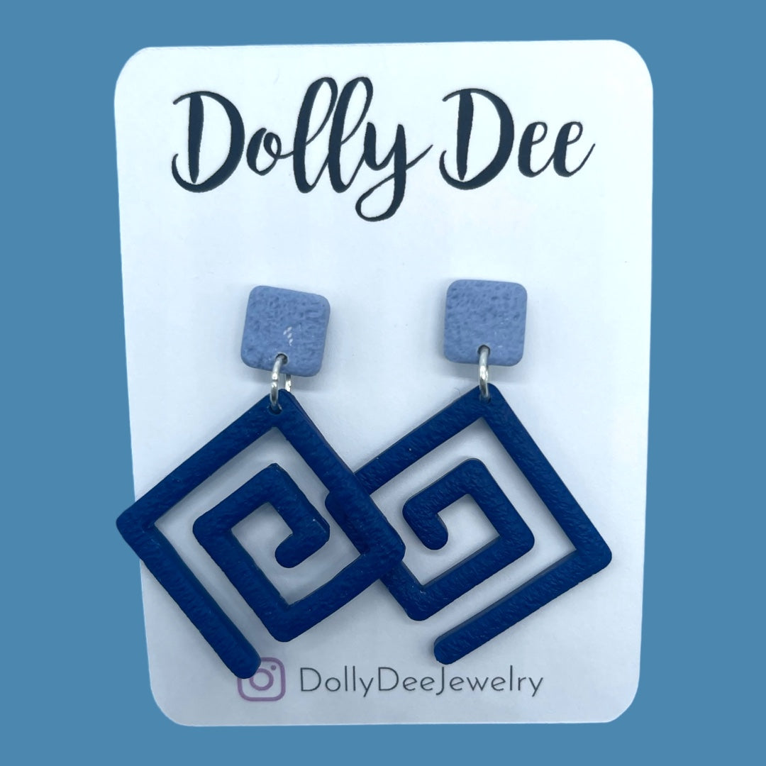 Color Block Spiral Earrings