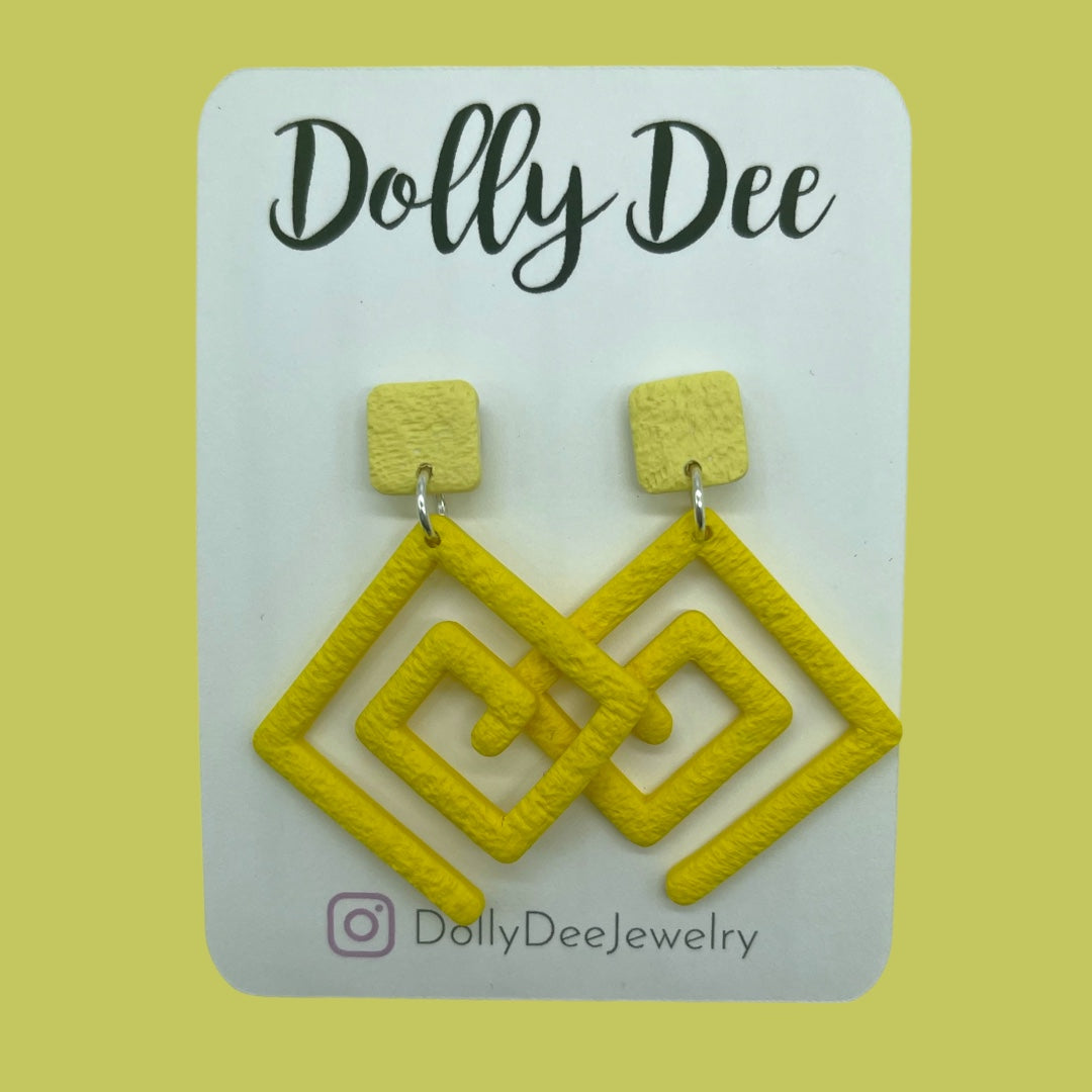 Color Block Spiral Earrings