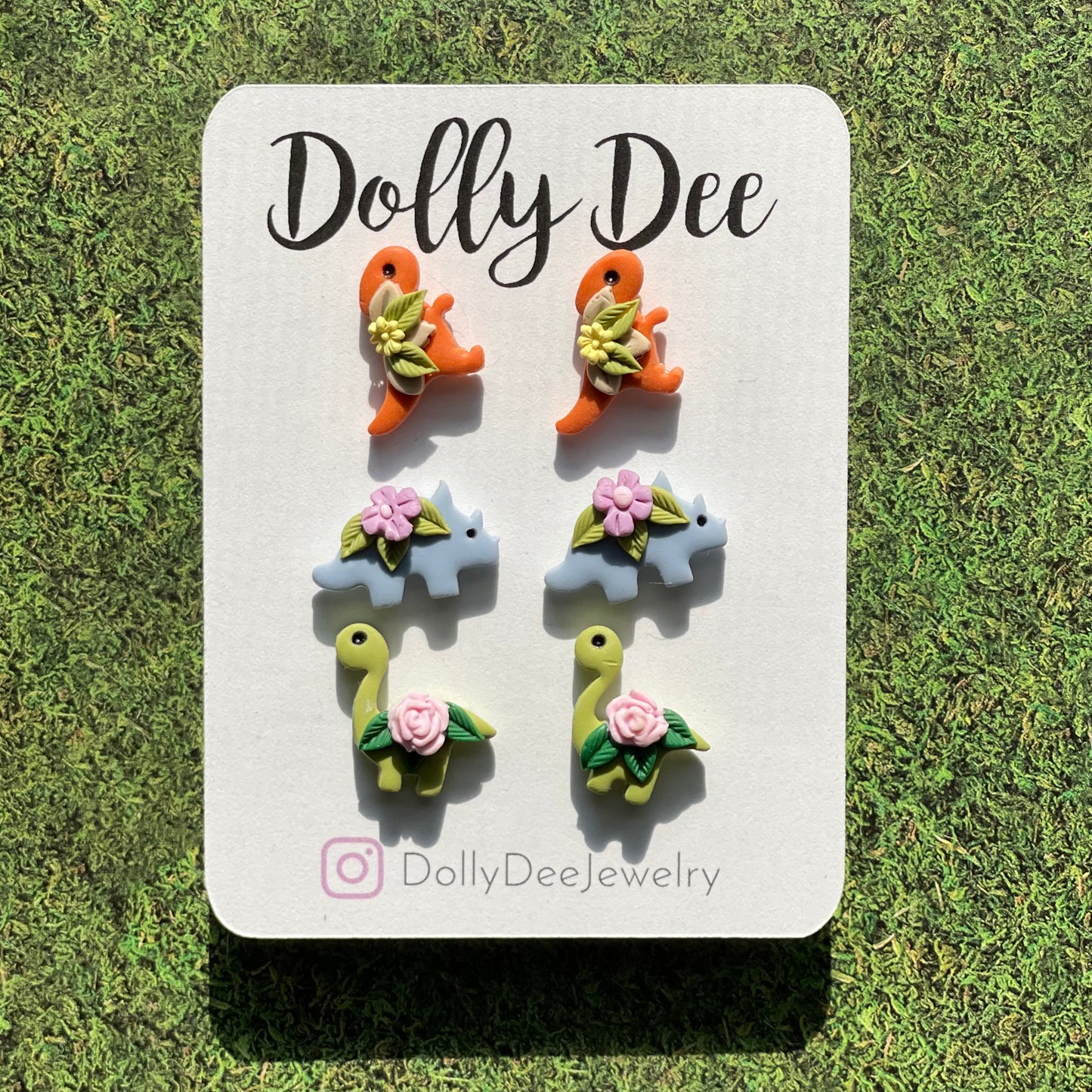 Flower Dinosaur Studs