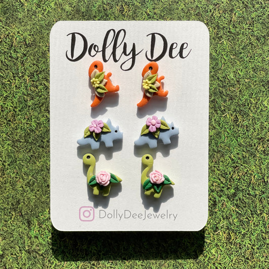 Flower Dinosaur Studs
